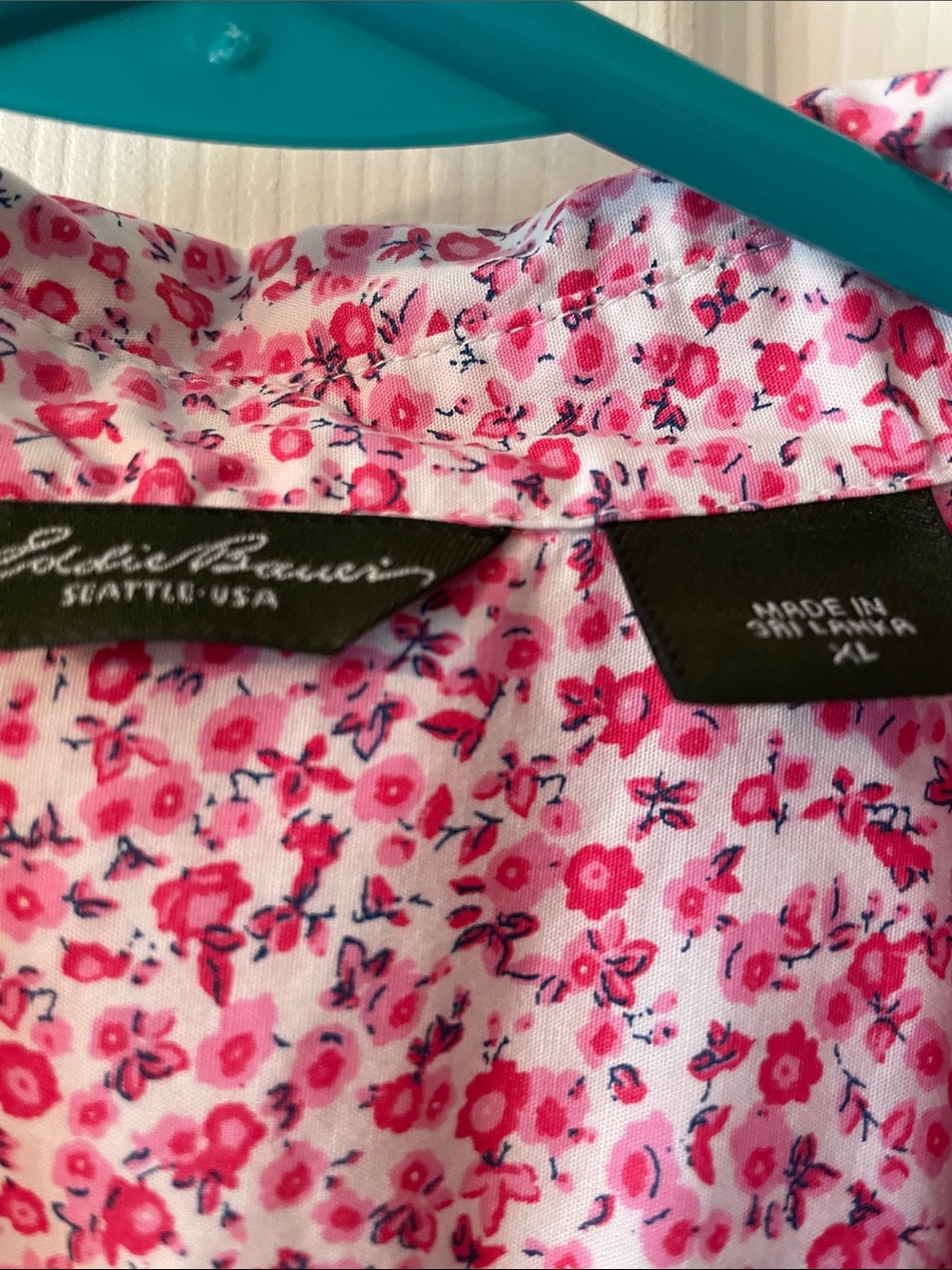 Eddie Bauer Pink and White Floral Button-Down Shirt - Picture 4 of 12